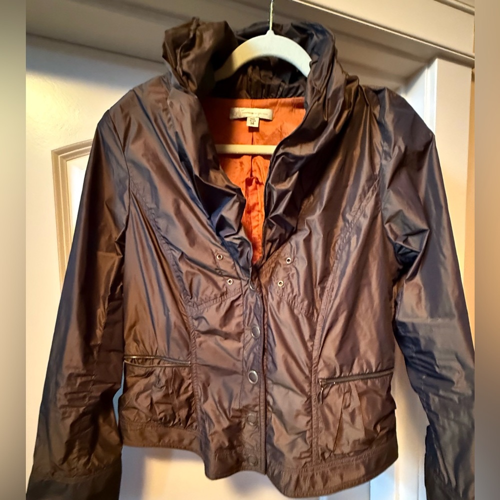 Women's Made in USA Brown Jacket Renfrew Collection Sz 14 Quiet Luxury Artsy